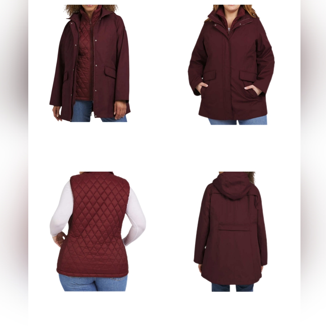 Lands' End Ladies' 3-In-1 Systems Rain System Vest-Jacket Nwt